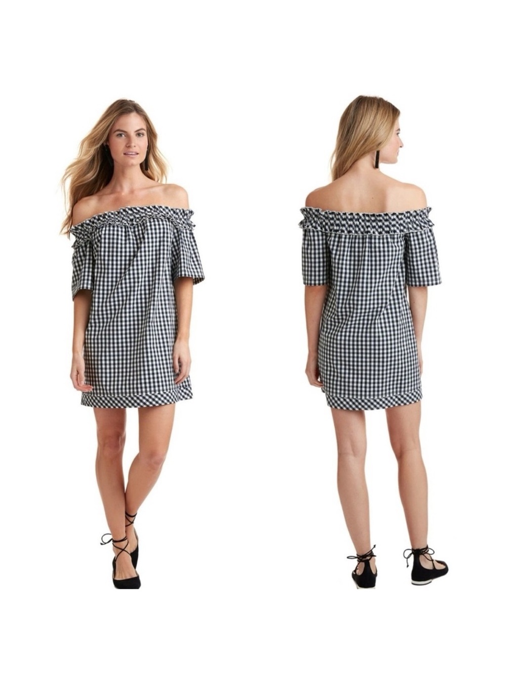 Vineyard Vines Black and White Gingham dress